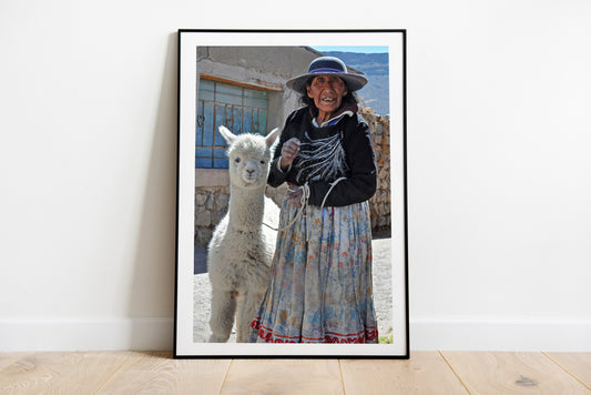 The lady and her Alpaca - Humanity through the looking glass