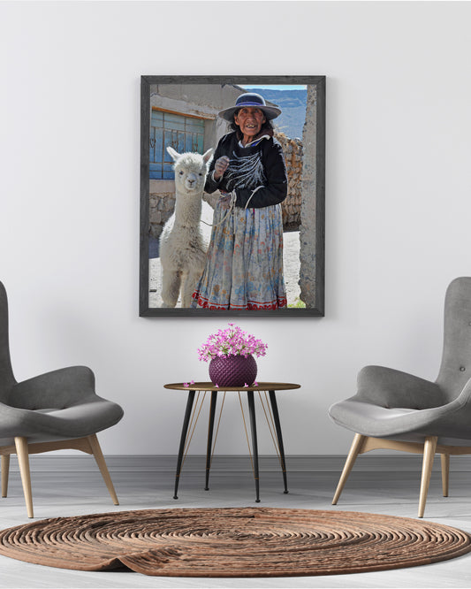 The lady and her Alpaca - Humanity through the looking glass